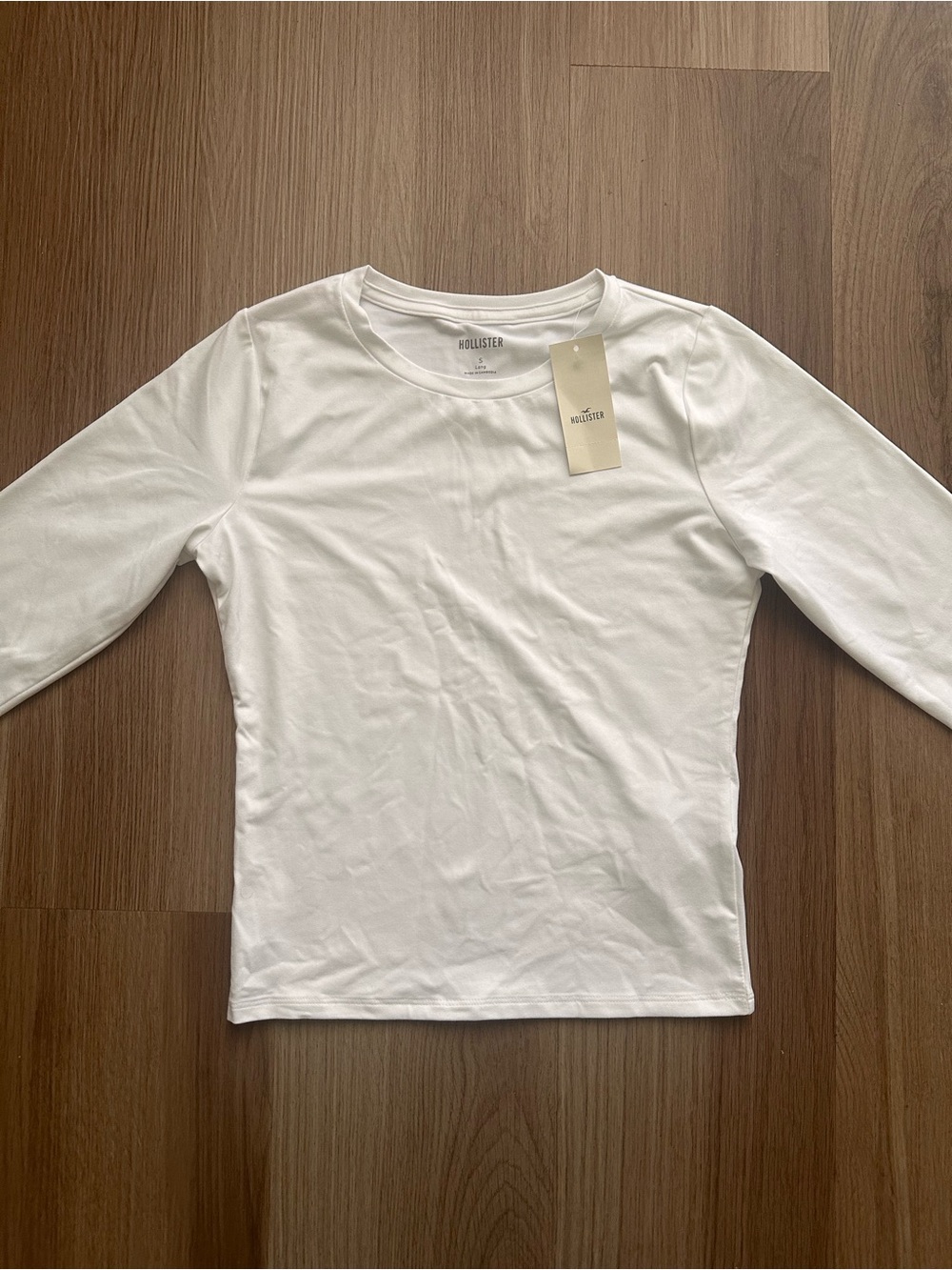 Hollister White Long Sleeve Crew Neck Top for Kids